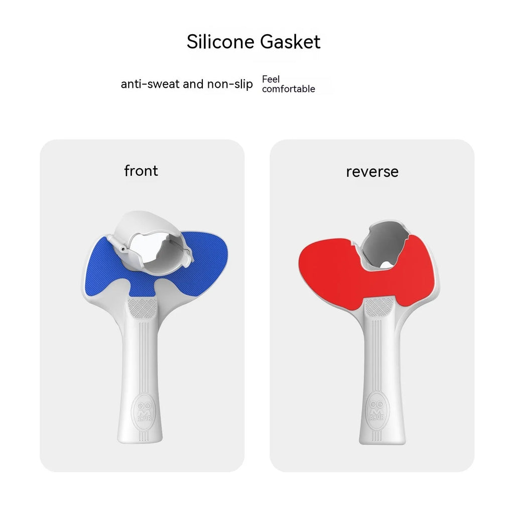 Red and blue plastic silicone Pico 4 VR controller table tennis racket hand grip measuring 160mm