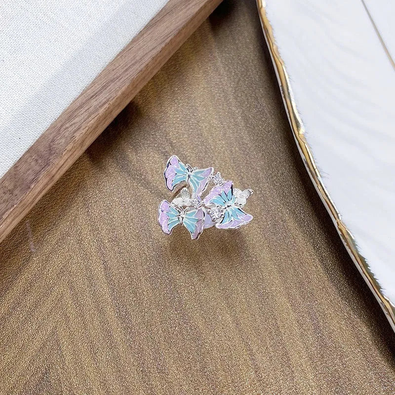 Adjustable copper insect ring with dripping oil finish in colours JZ2868A, JZ2872A, JZ2874A