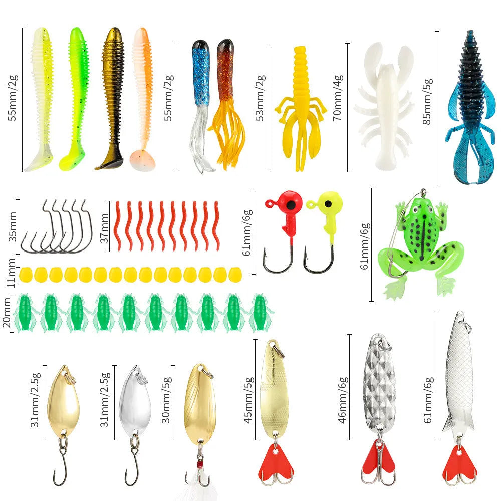 Christmas Mino Bog metal fishing set with 24 pieces in blind box packaging