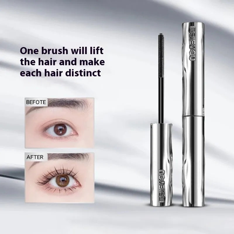 Waterproof steel tube mascara in black and brown colours with optional eyelash curler.