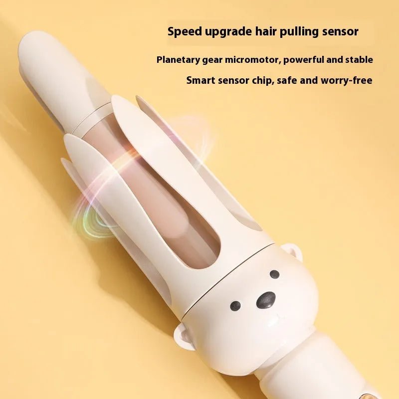 Beige anion automatic hair curler FS-H208 with negative ion technology and UK plug