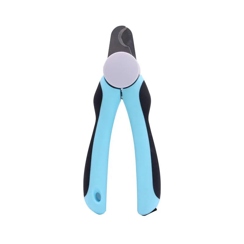 Blue heavy-duty dog nail clippers with safety guard for large dogs with thick nails