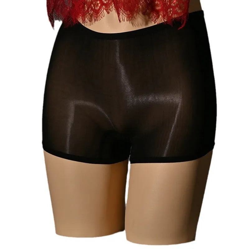 Men's shiny seamless underwear stockings in seven colours including red, black, gray, white, and skin tones