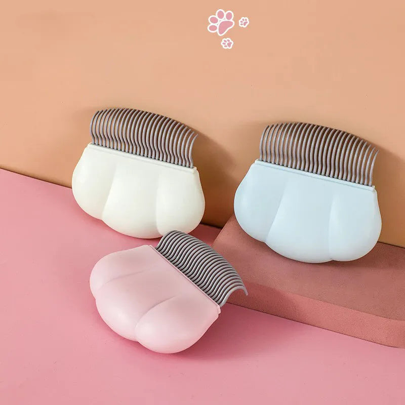 Paw Soft deshedding brush for cats dogs puppies bunnies in blue pink white