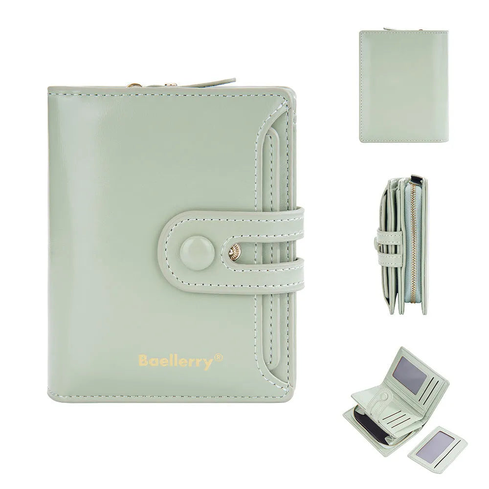 Women's PU leather card holder wallet showing multiple colour options