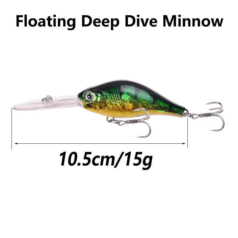 Little Fat Man 10.5cm deep diving hard minnow fishing lure in multiple colour options