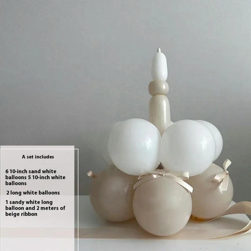 Balloon bouquet cake DIY kit with round arch frame and decoration materials for party centrepieces