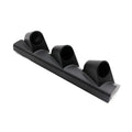 Black three-hole right drive instrument stand for 52mm car gauges on white background