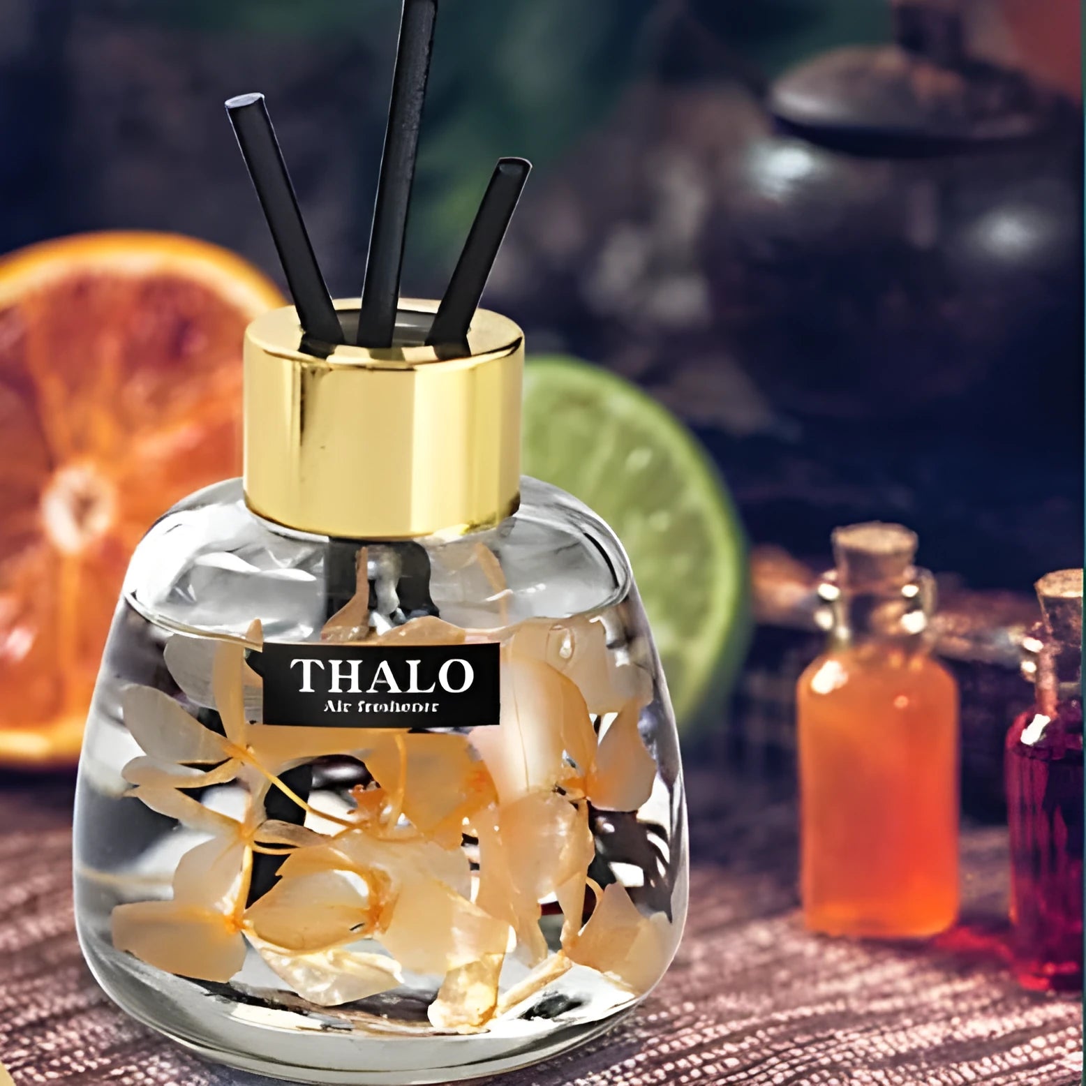 Glass car perfume ornament with creative bottle design and loose incense function
