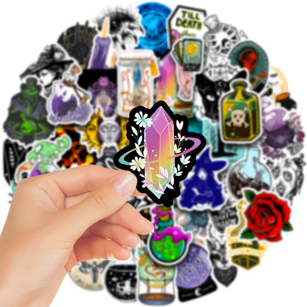 50 waterproof PVC stickers with glossy finish for laptops and smooth surfaces