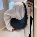Retro dumpling-shaped women's shoulder bag in PU leather with zippered compartment
