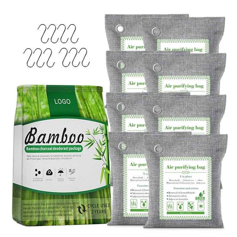 Bamboo charcoal wrapped formaldehyde removal activated carbon bags for household air purification