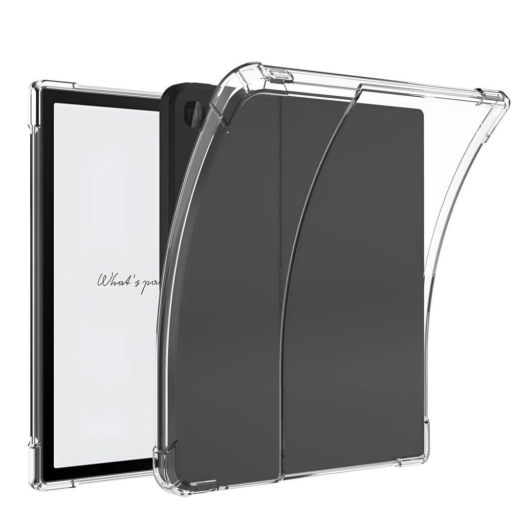 Transparent airbag protective phone case for Xiaomi devices showing shockproof TPU construction