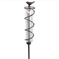 Cast iron bird decorative glass hyetometer rain gauge for garden rainfall measurement