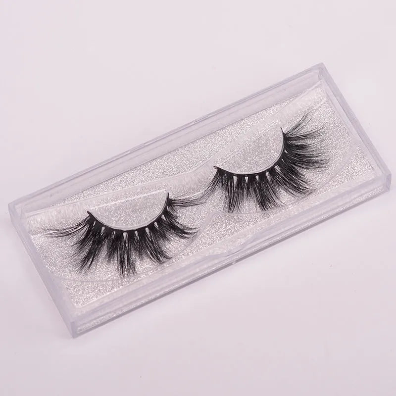 5D mink false eyelashes set with hair cap and double-headed application brush