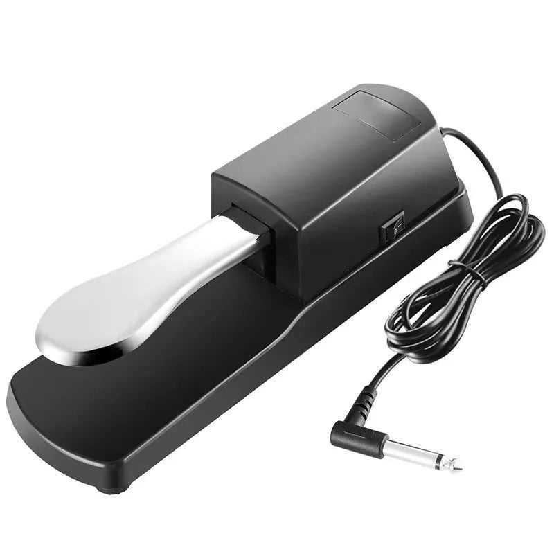 Single sustain pedal for electronic keyboard with ABS plastic construction and 6.35mm jack connection