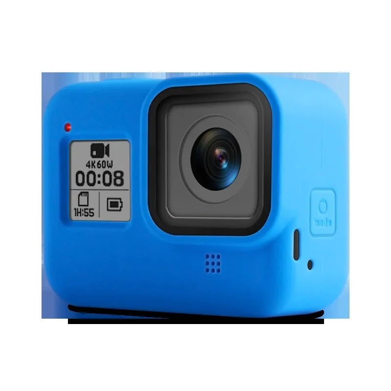GoPro Hero8 Black silicone protective sleeve with anti-lost wrist strap in blue colour
