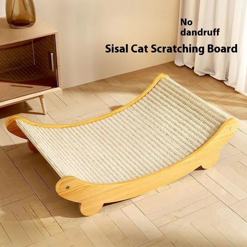 Sisal cat scratch board in rustic style available in small or large size options