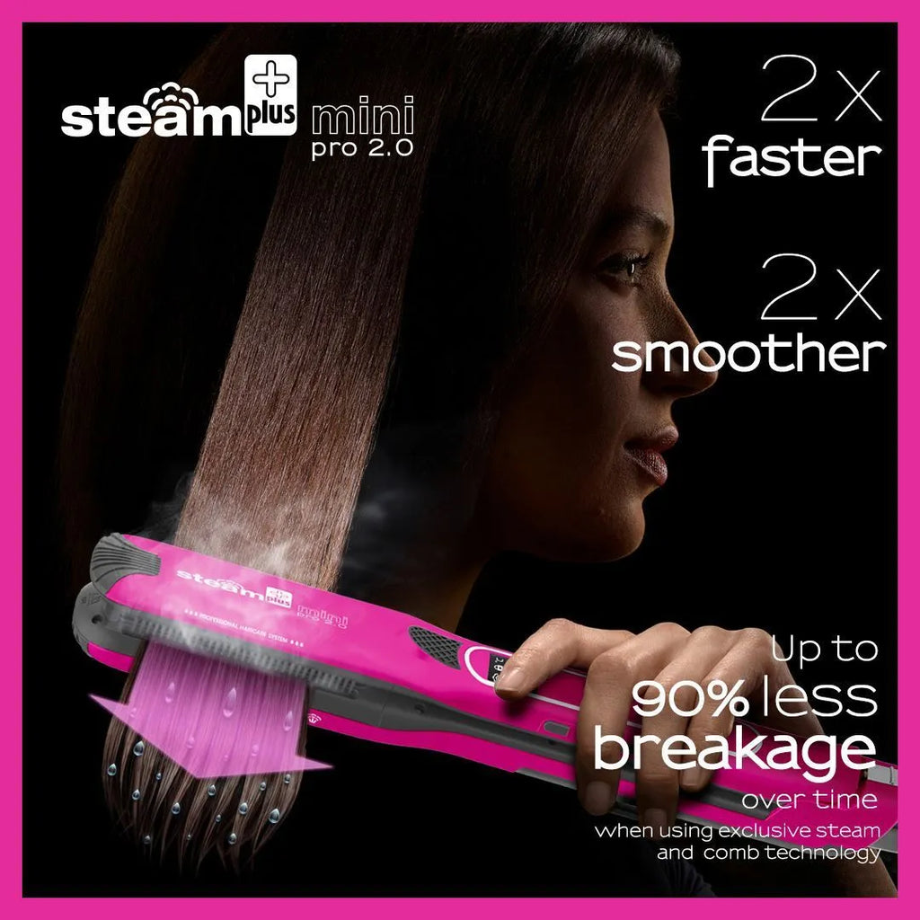 Mini steam splint spray hair straightener in champagne, purple, or rose red colours