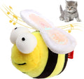 Yellow flannelette electronic bee-shaped cat toy with motion-activated squeaking functionality
