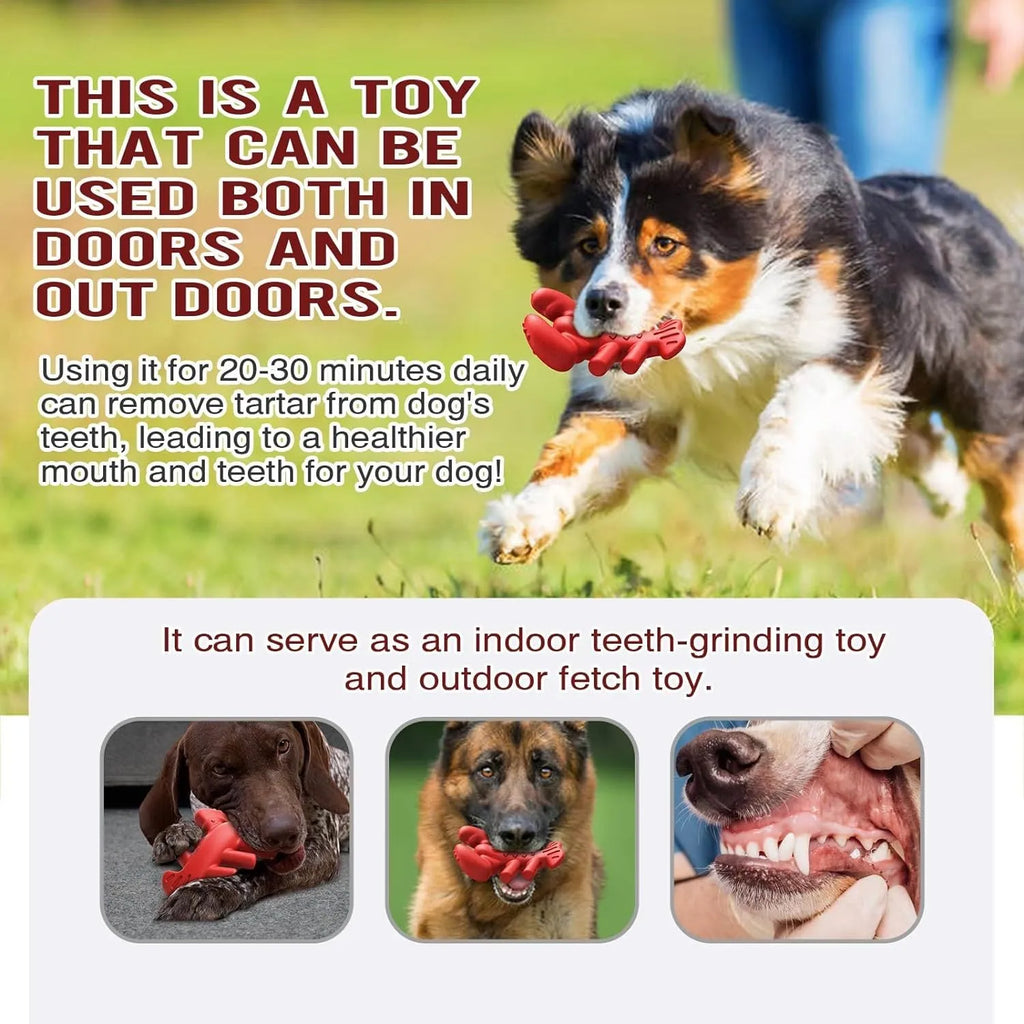 Red nylon dog chew toy for aggressive chewers measuring 170mm long