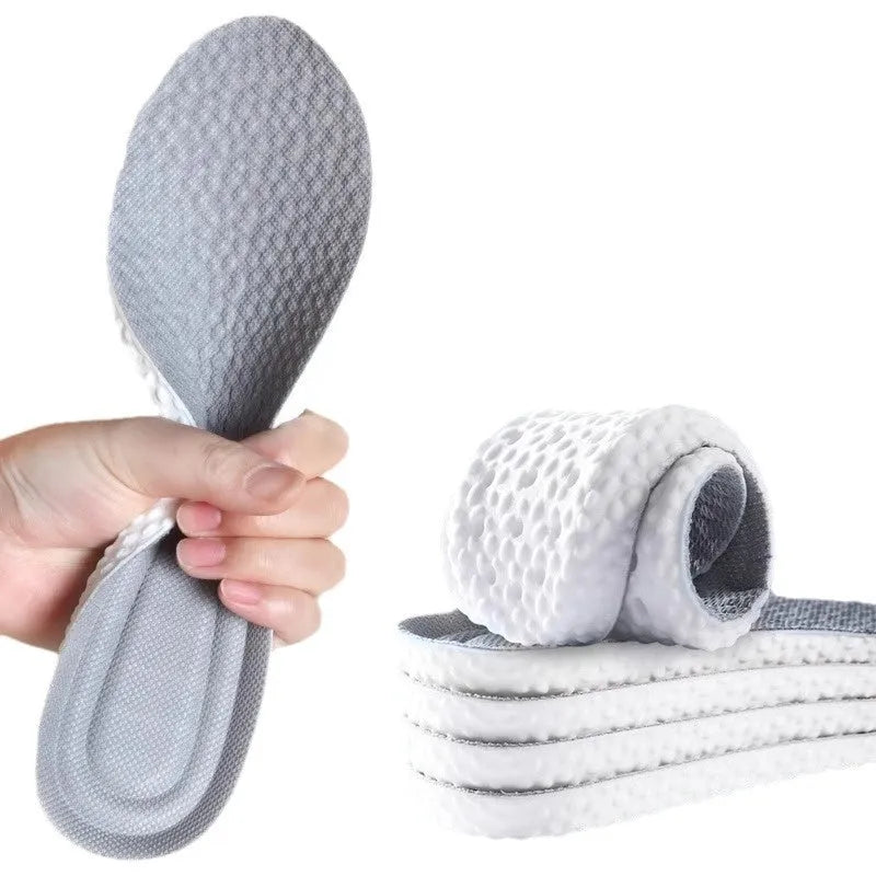 Breathable deodorant sports insoles in PU material showing grey, black and orange colour options