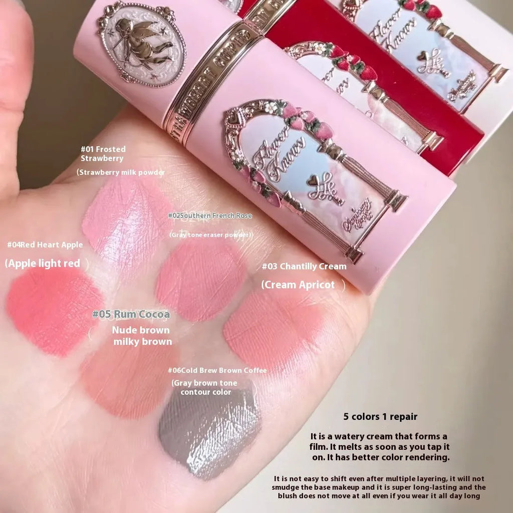 Strawberry Cupid Series Liquid Blush showing six colour options from Blush 01 to Blush 06