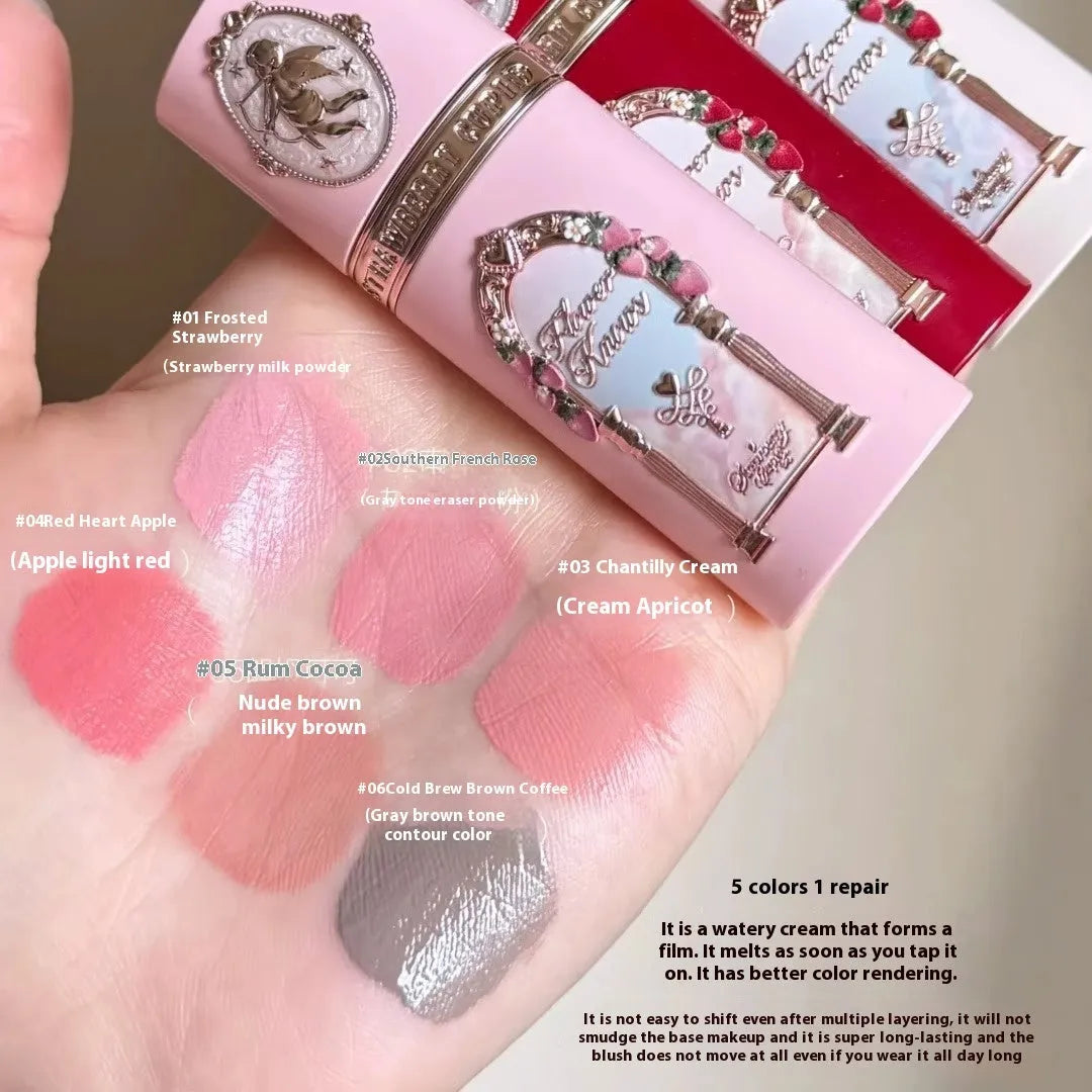 Strawberry Cupid Series Liquid Blush showing six colour options from Blush 01 to Blush 06