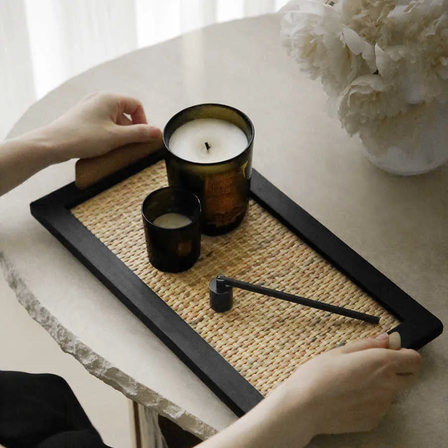 Pine wood dining tray with compartment sections for organised serving