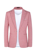 Men's western-style casual suit in light blue or pink with Asian fit sizing for spring and summer wear