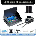 Fish finder underwater camera with 4.3-inch screen showing underwater view, night vision lights, and choice of cable lengths.