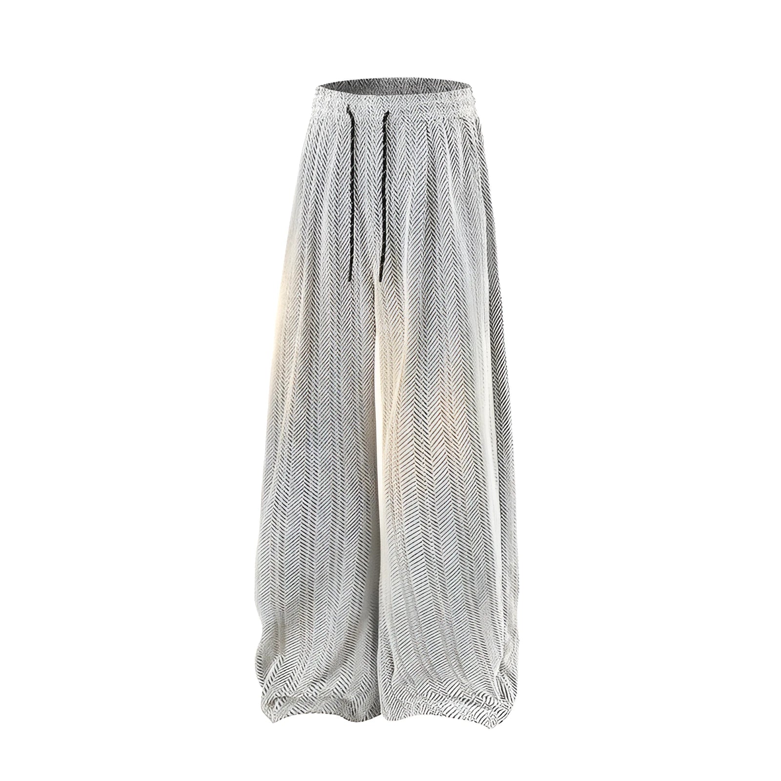 Fleece-lined straight-leg trousers in lightweight polyester with elastic waist for plus-size casual wear