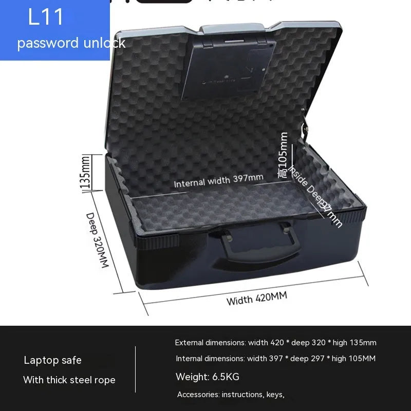 L12 Mechanical 6500G portable small password safe with combination lock and key