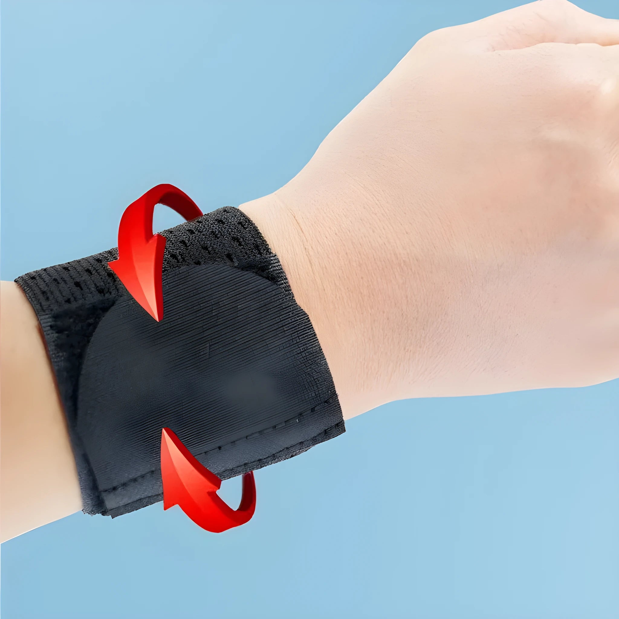 A high elasticity breathable athletic wristguard for wrist support in black, grey, or pink.
