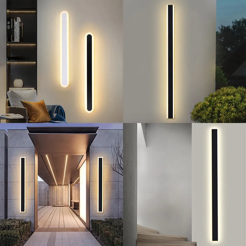 150cm outdoor straight wall LED lamp with wrought iron housing and IP65 waterproof rating