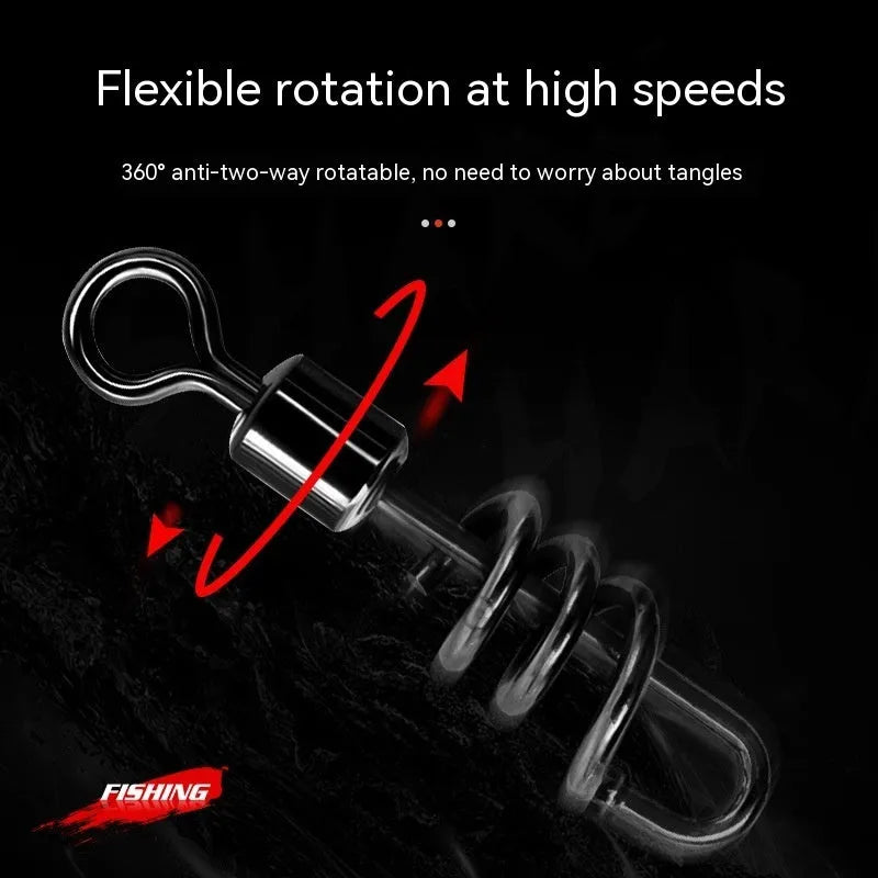 Stainless steel fishing swivel connector with 8-shaped ring design