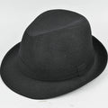 Men's thickened suit material fedora hat shown in multiple colours including black, navy blue, and hemp beige