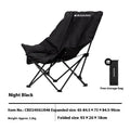 Night Black folding camping recliner chair with removable cover, shown in a portable stool design.