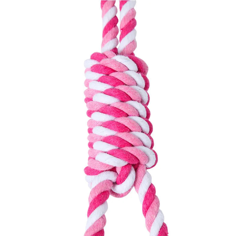 38cm red and white cotton rope dog toy for medium to large breeds