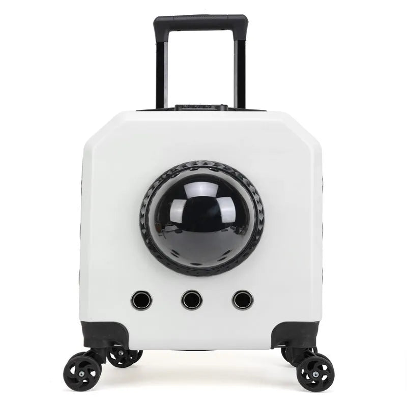 Hard shell PVC pet flight trolley case in multiple colours with retractable handle