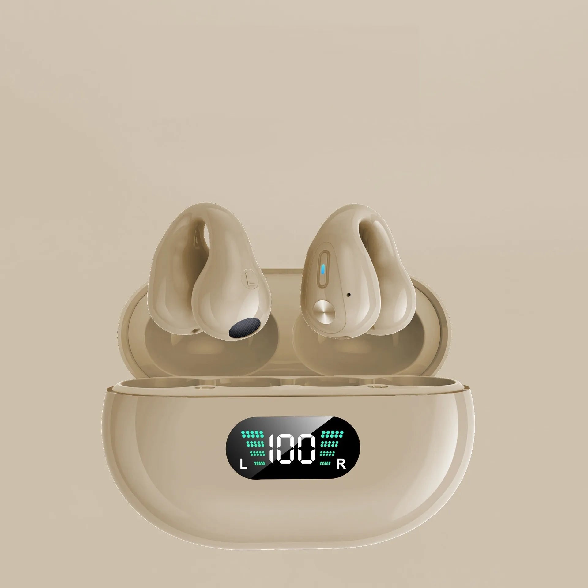 Bone conduction Bluetooth headset clip in black colour showing clip design