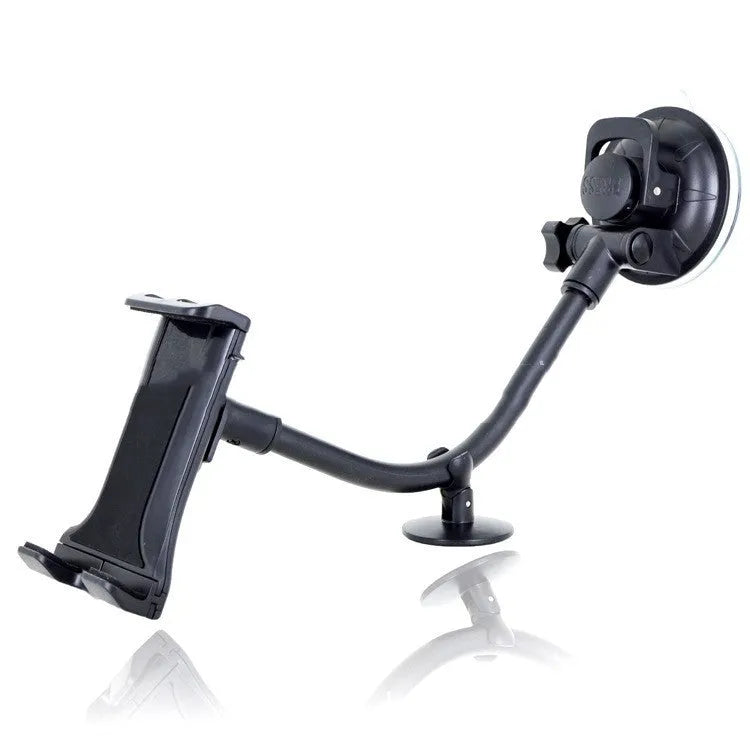 Black vehicle-mounted tablet holder with lifting mechanism for 4-12 inch devices
