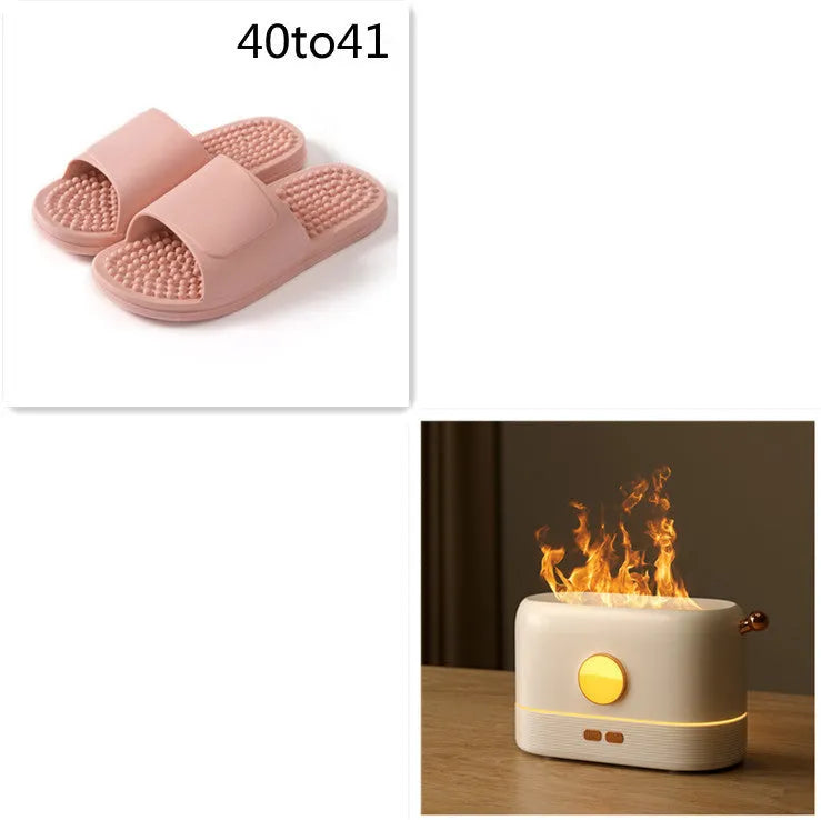 USB desktop humidifier with simulation flame effect and 200ml water tank in black, green or white colours