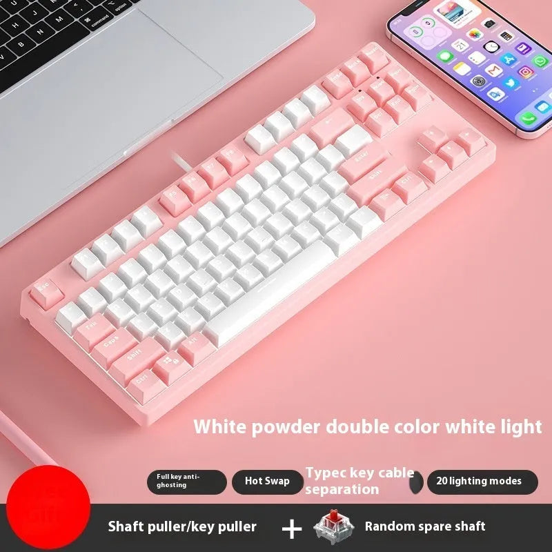 87-key mechanical keyboard with two-tone colour options and hot-plug switch capability