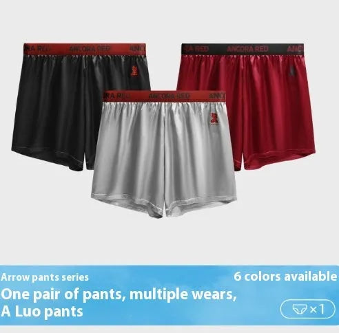 Men's solid colour boxer briefs in polyester knit fabric showing mid waist design and colour options