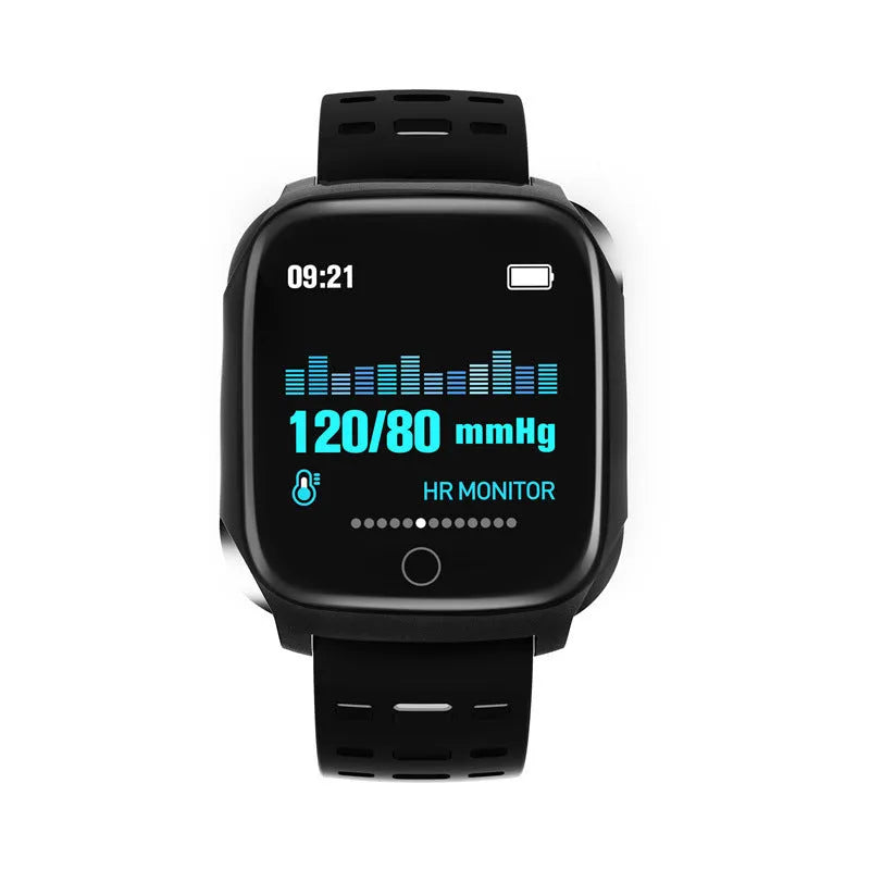 F16 smart watch with ECG monitor for blood pressure and heart rate tracking on wrist