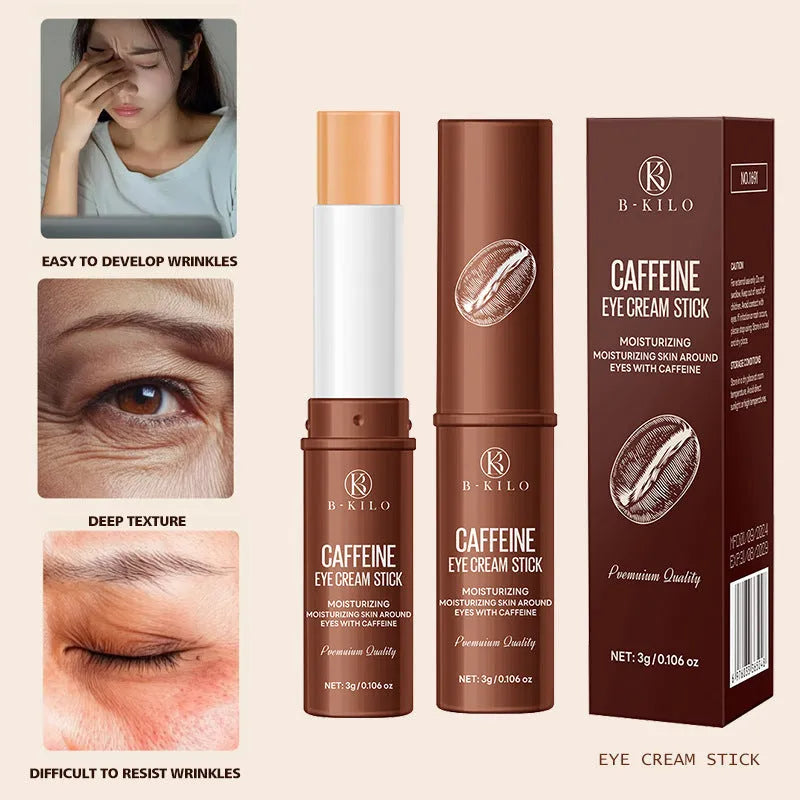 Caffeine Eye Cream Stick in a twist-up tube for targeting dark circles and fine lines.