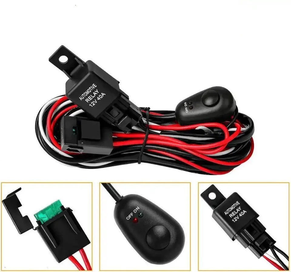 One drag two 2 metre silicone automotive wiring harness for LED roof spotlight installation
