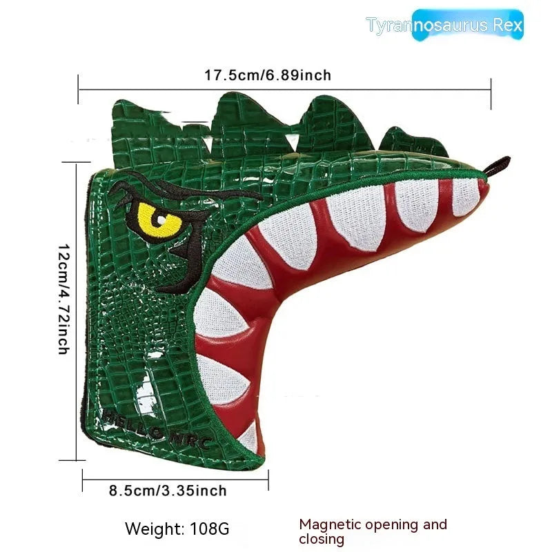 Golf straight bar putter sleeve in various designs including four-leaf clover and animal motifs