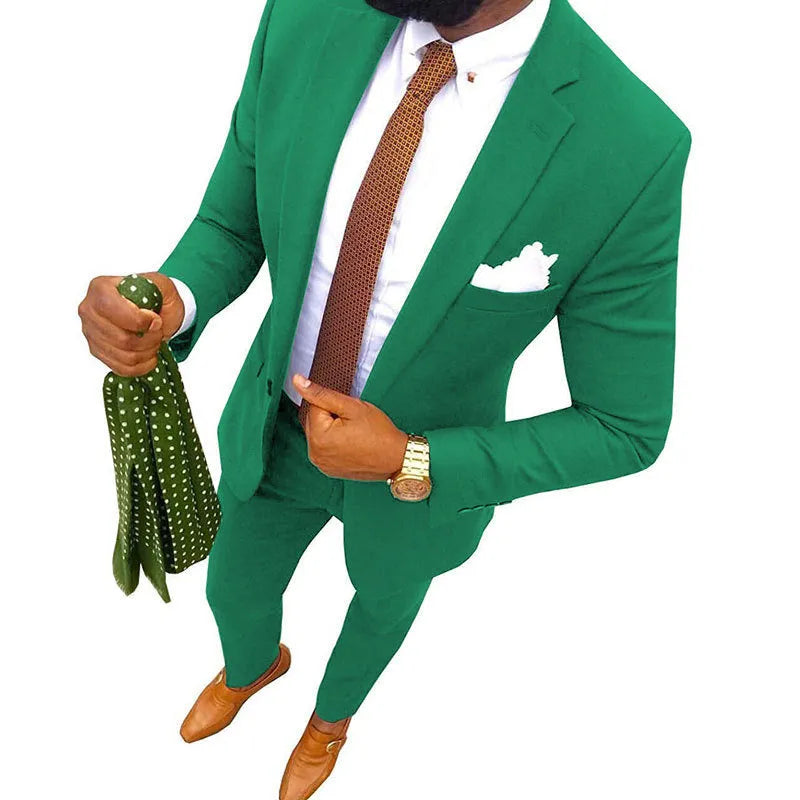 Men's cotton banquet suit jacket and trousers in a choice of multiple colours.